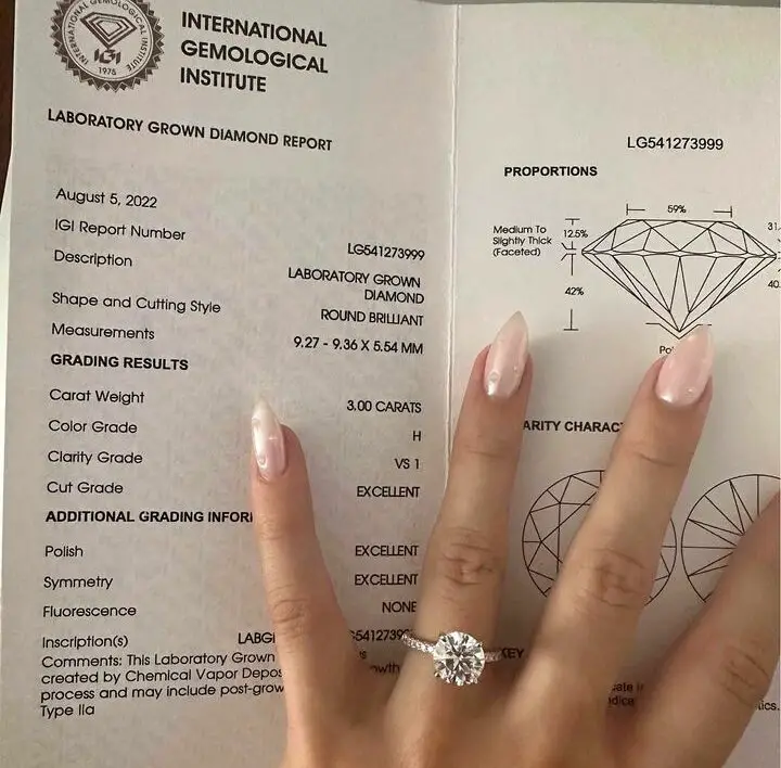 3 carat round diamond engagement ring pave band 14k white gold