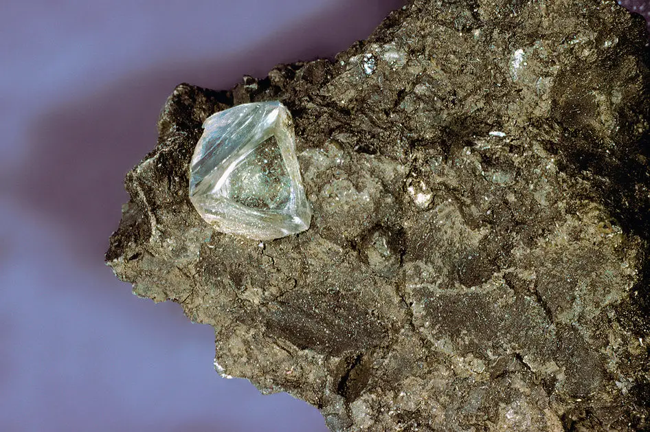 Diamond within a rock matrix