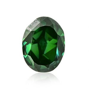 0.19Cts Fancy Deep Green Loose Diamond Natural Color Oval Shape GIA Untreated
