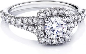 1.00 Carat (ctw) Round Diamond Engagement Ring in 14K White Gold (Color H, Clarity I1-I2)