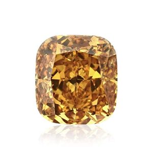 1.07Cts Fancy Deep Yellow Orange Loose Diamond Natural Color Cushion Cut GIA