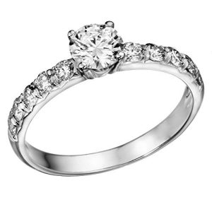 1.10 - 0.90 cttw IGI Certified Diamond Engagement Ring in 14K White Gold (L-M Color, I1-I2 Clarity)