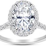 1.25 Ctw Oval Cut Halo 14K White Gold Diamond Engagement Ring