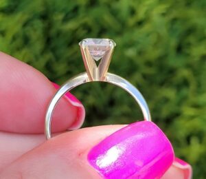 1.25 carat diamond solitaire ring set into a 4 prong setting