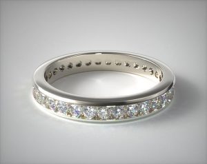 14K White Gold Ladies 0.75CTW.* Channel Set Diamond Eternity Ring