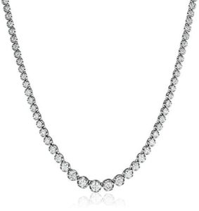 14K White Gold 17 Graduate Diamond Tennis Necklace(5cttw, K-L Color, I1-I2 Clarity)