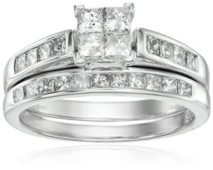 14k Dia Princess Quad Center Engagement Ring (1 12cttw, H-I Color, I1-I2 Clarity)