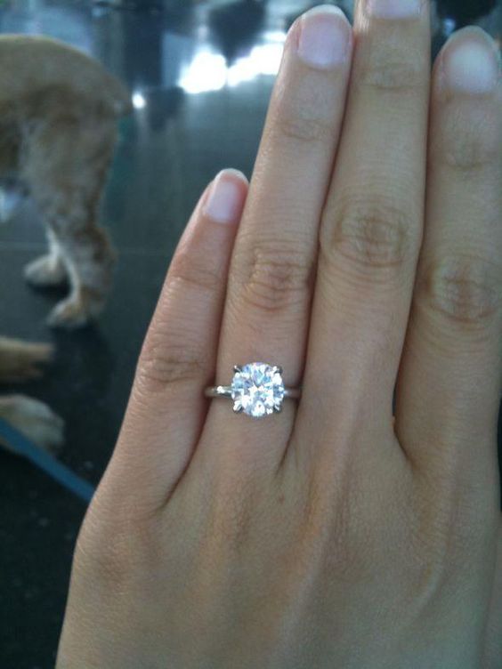 2 Carat Diamond ring on finger