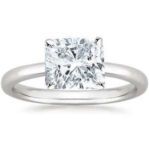 2 Carat GIA Certified 18K White Gold Solitaire Cushion Cut Diamond Engagement Ring 