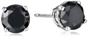 Black Diamond Stud Earrings 14k Gold