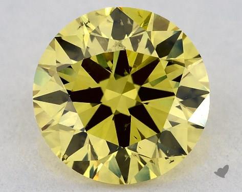 1.01 Carat Round Diamond Fancy Deep Yellow SI1 Clarity