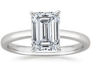 Emerald Cut Solitaire Diamond Engagement Ring