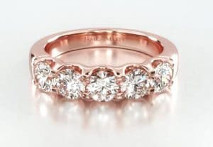 Five Stone Shared Prong Contour Diamond Ring