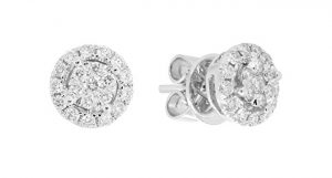 London Fine Jewelry 14K White Gold 0.45 cttw Round-Cut Diamond Pressure Stud Earrings