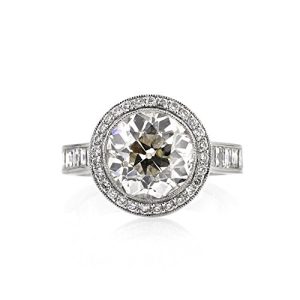 Mark Broumand 7.09ct Antique European Round Cut Diamond Engagement Ring