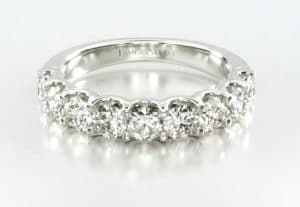 Nine Stone Shared Prong Diamond Contour Ring