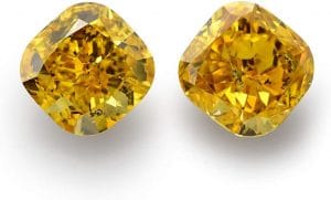 Orange Yellow Loose Diamond Natural Color Pair