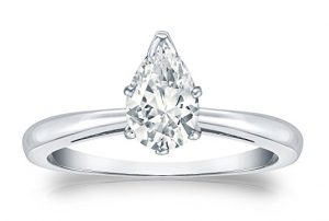 Pear-cut Diamond Solitaire Ring