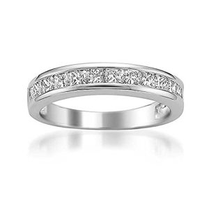 Platinum Princess-cut Diamond Bridal Wedding Band Ring