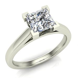 Princess Cut in a Cathedral Style Setting