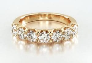 Seven Stone Shared Prong Diamond Contour Ring