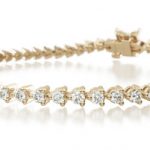 Three Prong Flower Clasp Diamond Tennis Bracelet