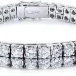 Two Row Diamond Tennis Style Bracelet 