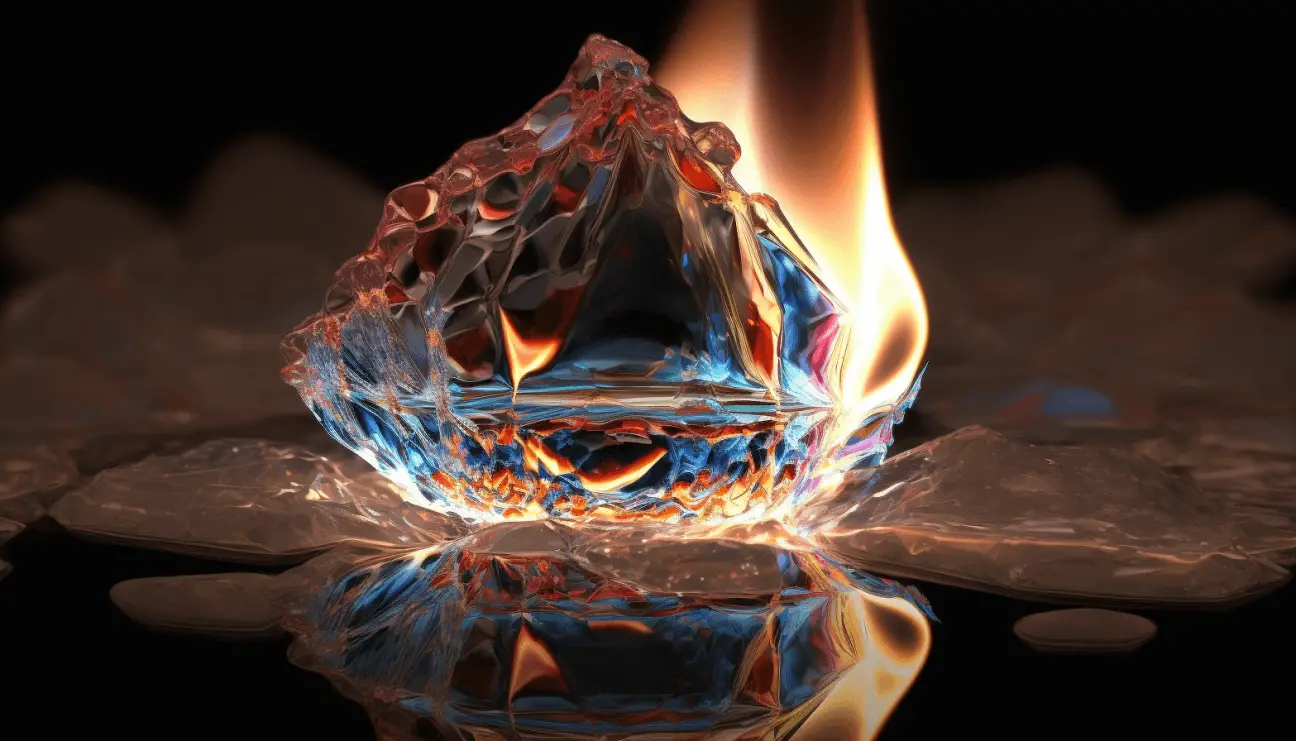 3d image of a diamond being melted