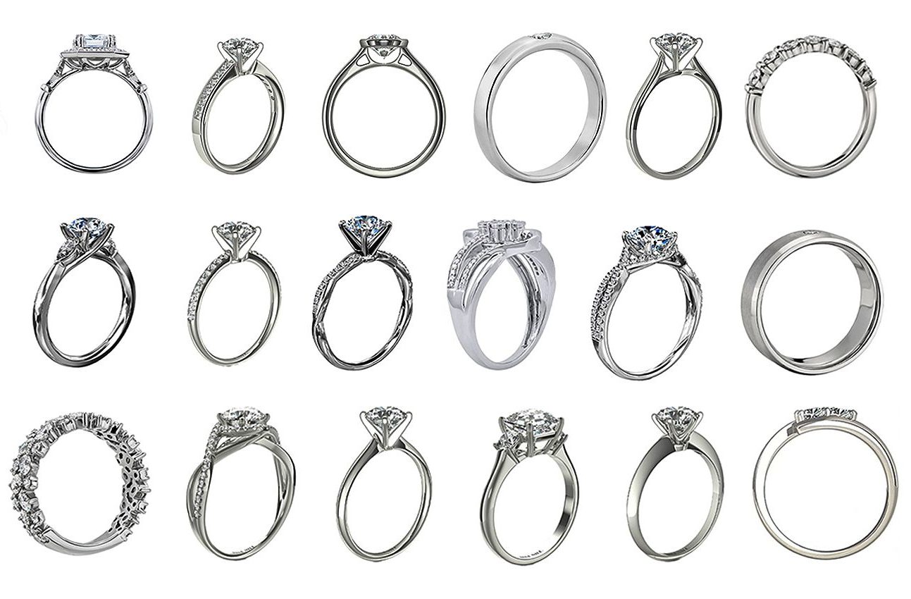 Diamond Bands With Different Types Of Diamond Setting 3D Model ...