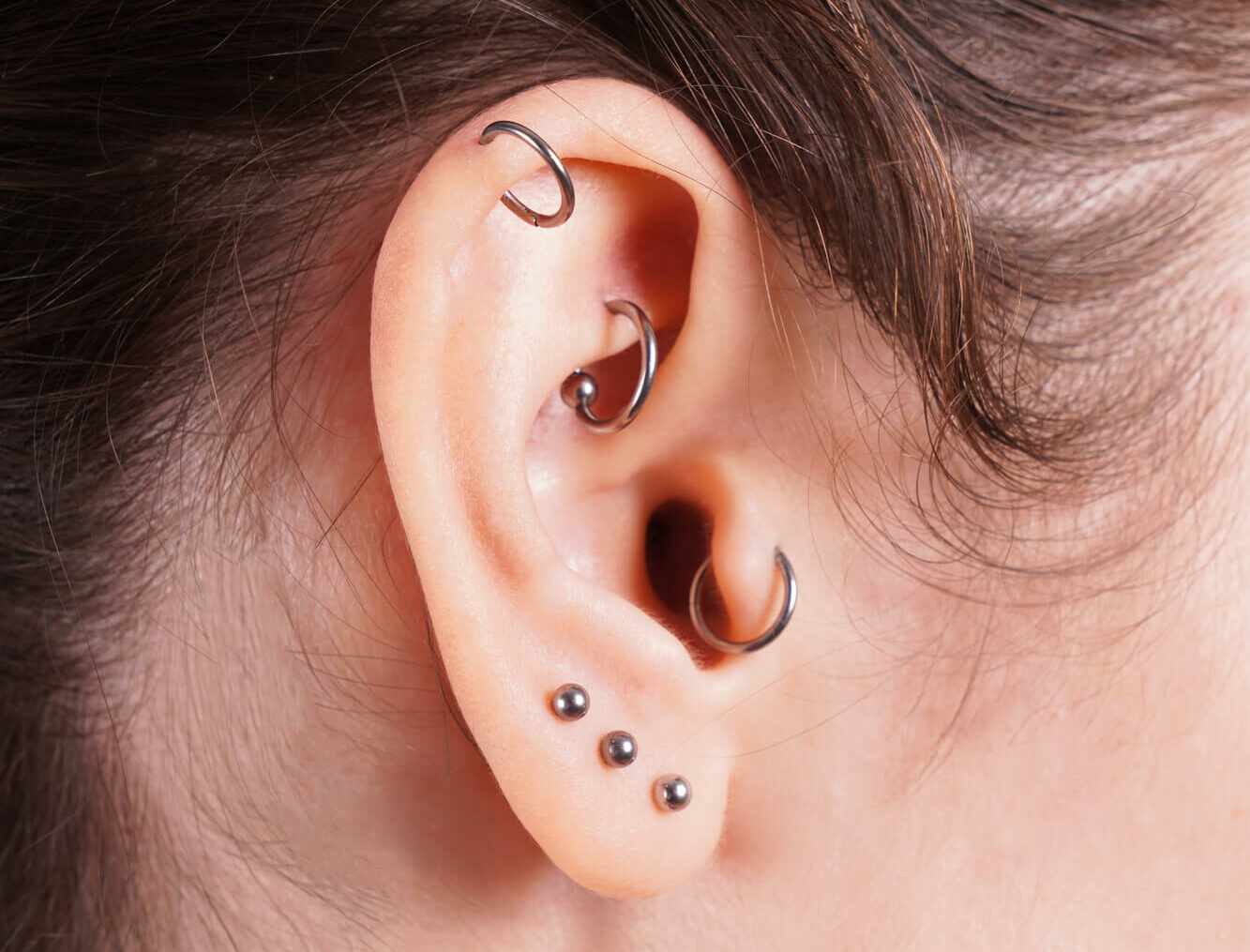 Typical tragus clearance piercing gauge