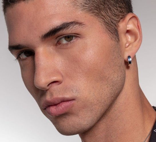 guy silver hoop earrings