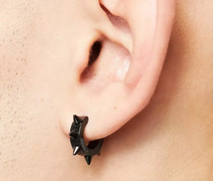 men hoop earrings with spikes