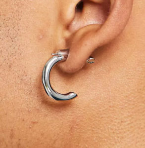 mens half hoop earrings