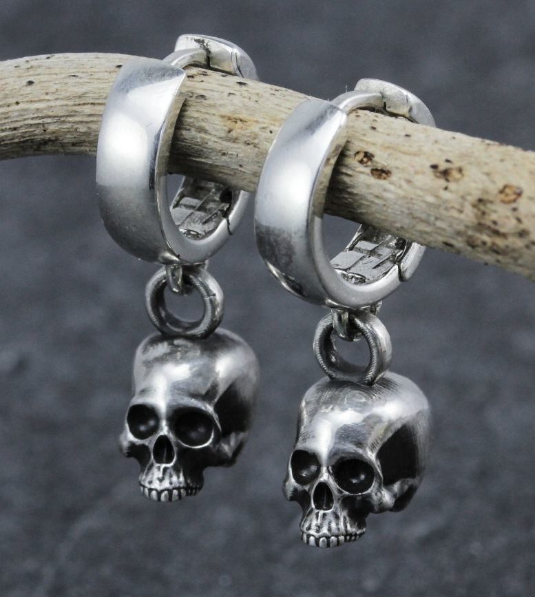 skull hoop earrings